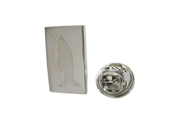 Silver Toned Etched Penguin Lapel Pin
