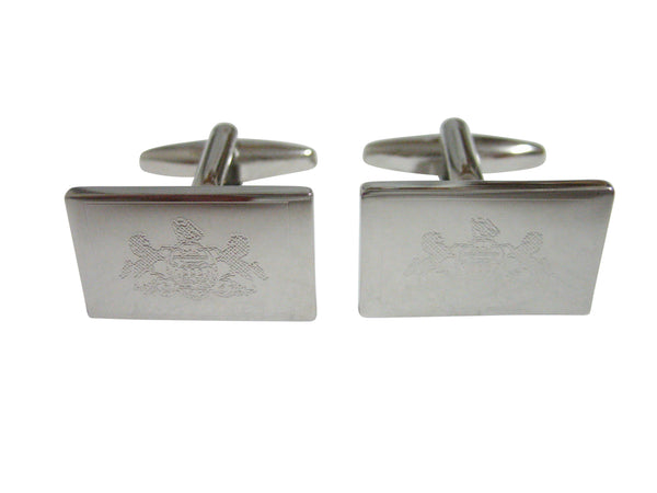 Silver Toned Etched Pennsylvania State Flag Cufflinks