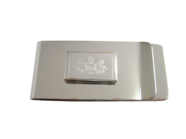 Silver Toned Etched Pennsylvania State Flag Money Clip