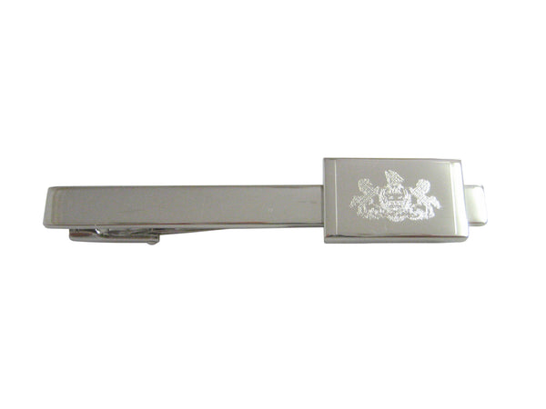 Silver Toned Etched Pennsylvania State Flag Square Tie Clip