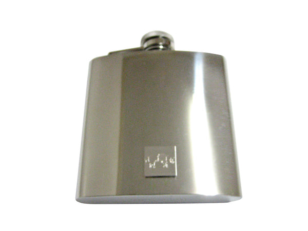 Silver Toned Etched Pig 6 Oz. Stainless Steel Flask