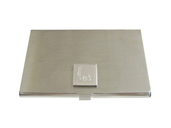 Silver Toned Etched Piranha Fish Business Card Holder