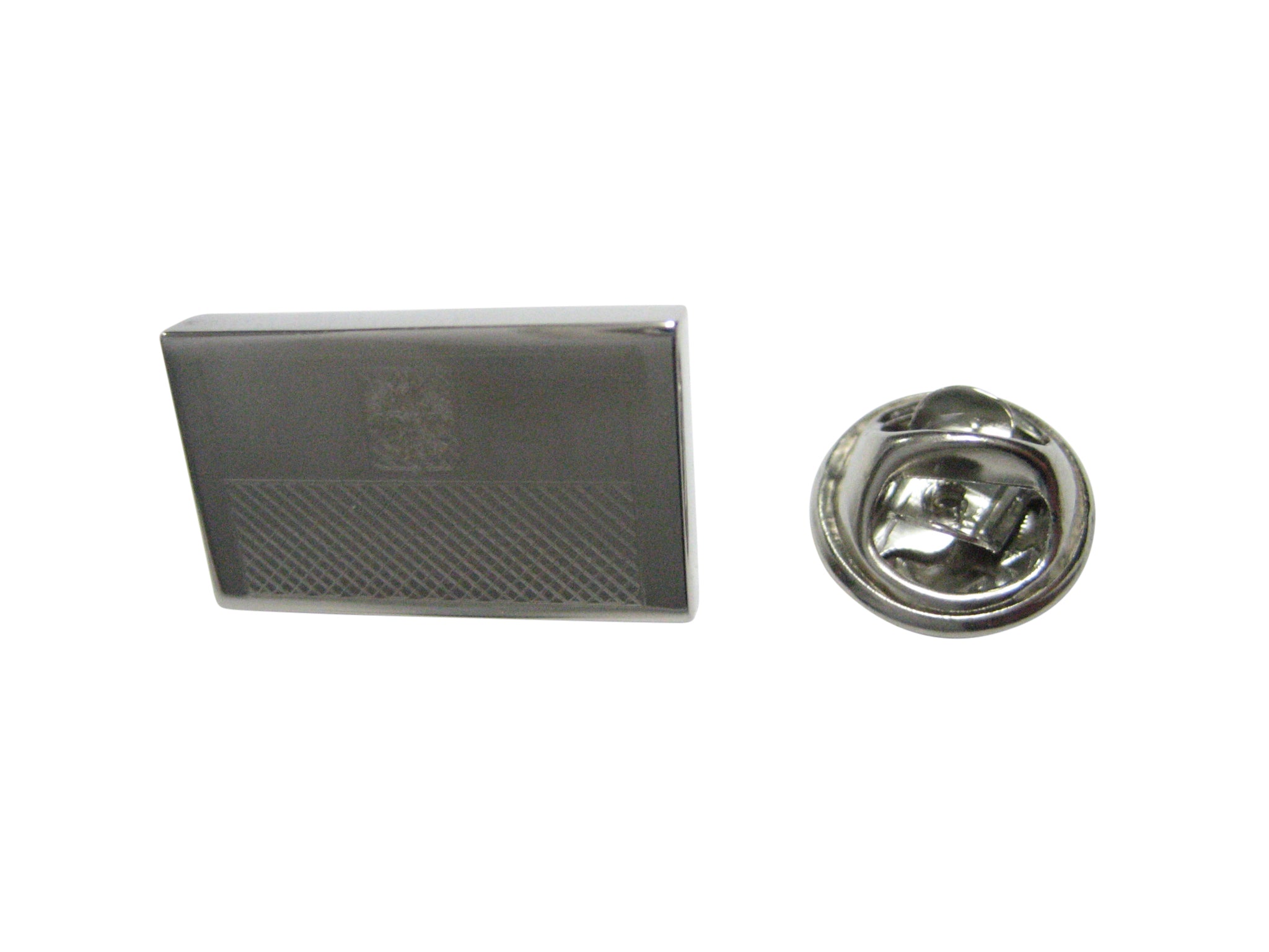 Silver Toned Etched Poland Flag Lapel Pin