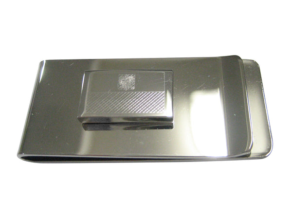 Silver Toned Etched Poland Flag Money Clip