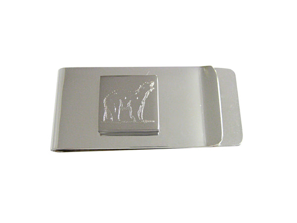 Silver Toned Etched Polar Bear Money Clip