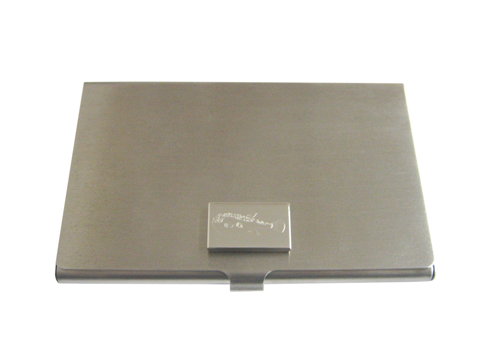 Silver Toned Etched Puffer Fish Business Card Holder