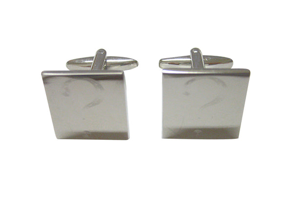 Silver Toned Etched Question Mark Cufflinks