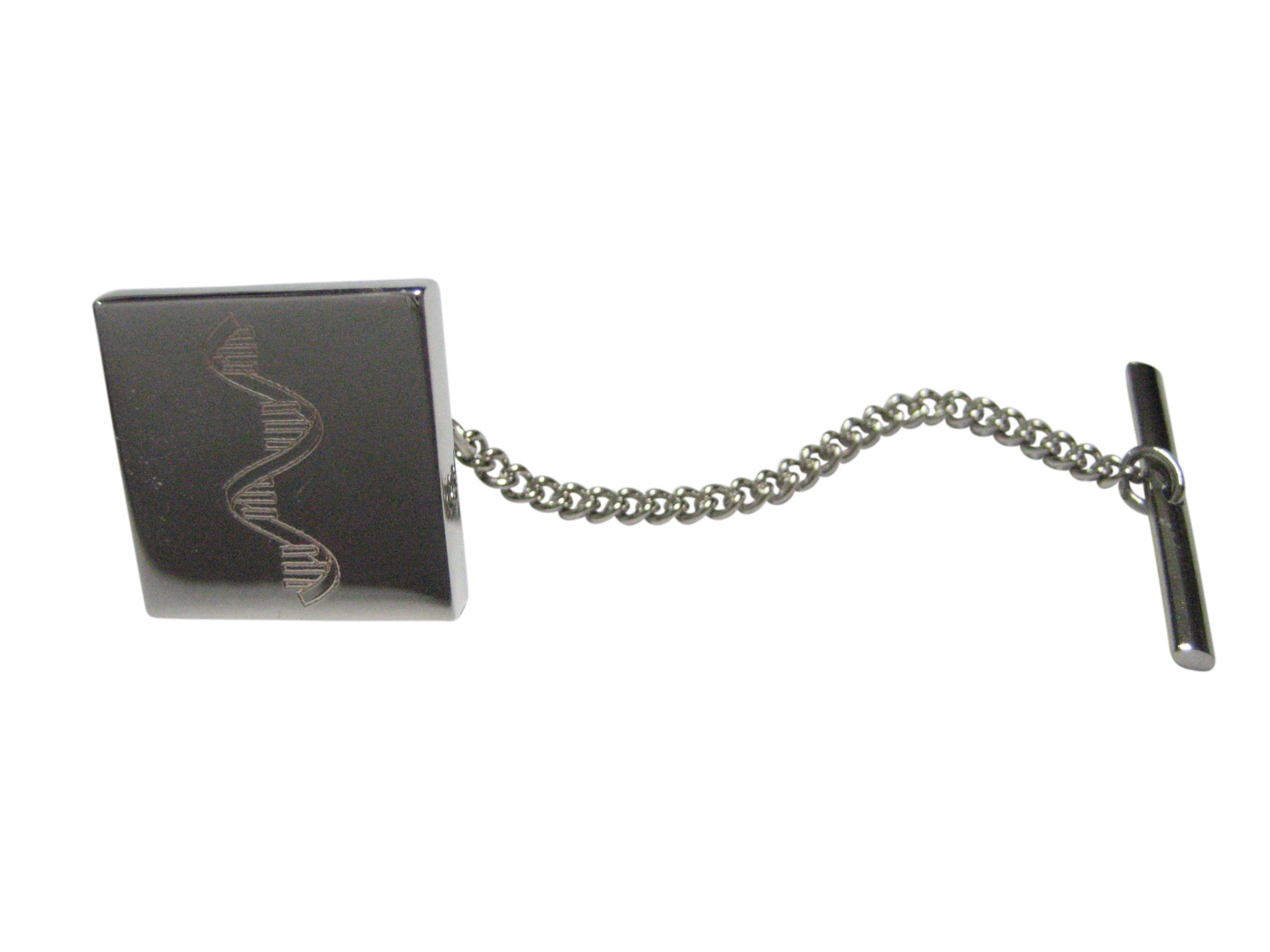 Silver Toned Etched RNA Ribonucleic Acid Molecule Tie Tack