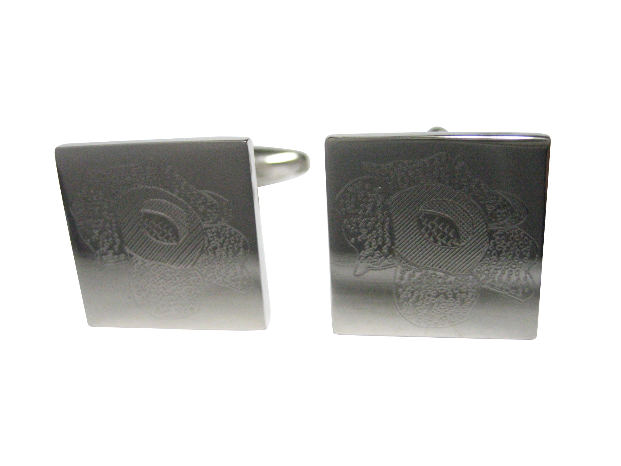 Silver Toned Etched Rafflesia Arnoldii Carnivorous Plant Cufflinks