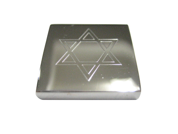 Silver Toned Etched Religious Star of David Magnet