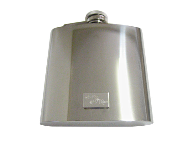 Silver Toned Etched Rock Cod Fish 6 Oz. Stainless Steel Flask