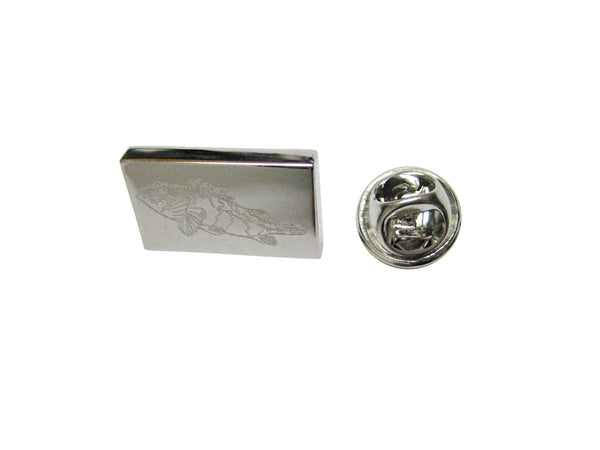 Silver Toned Etched Rock Cod Fish Lapel Pin