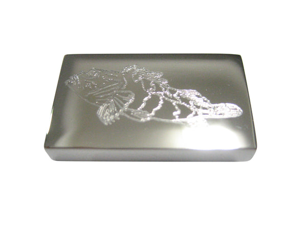 Silver Toned Etched Rock Cod Fish Magnet