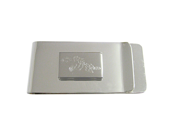 Silver Toned Etched Rock Cod Fish Money Clip