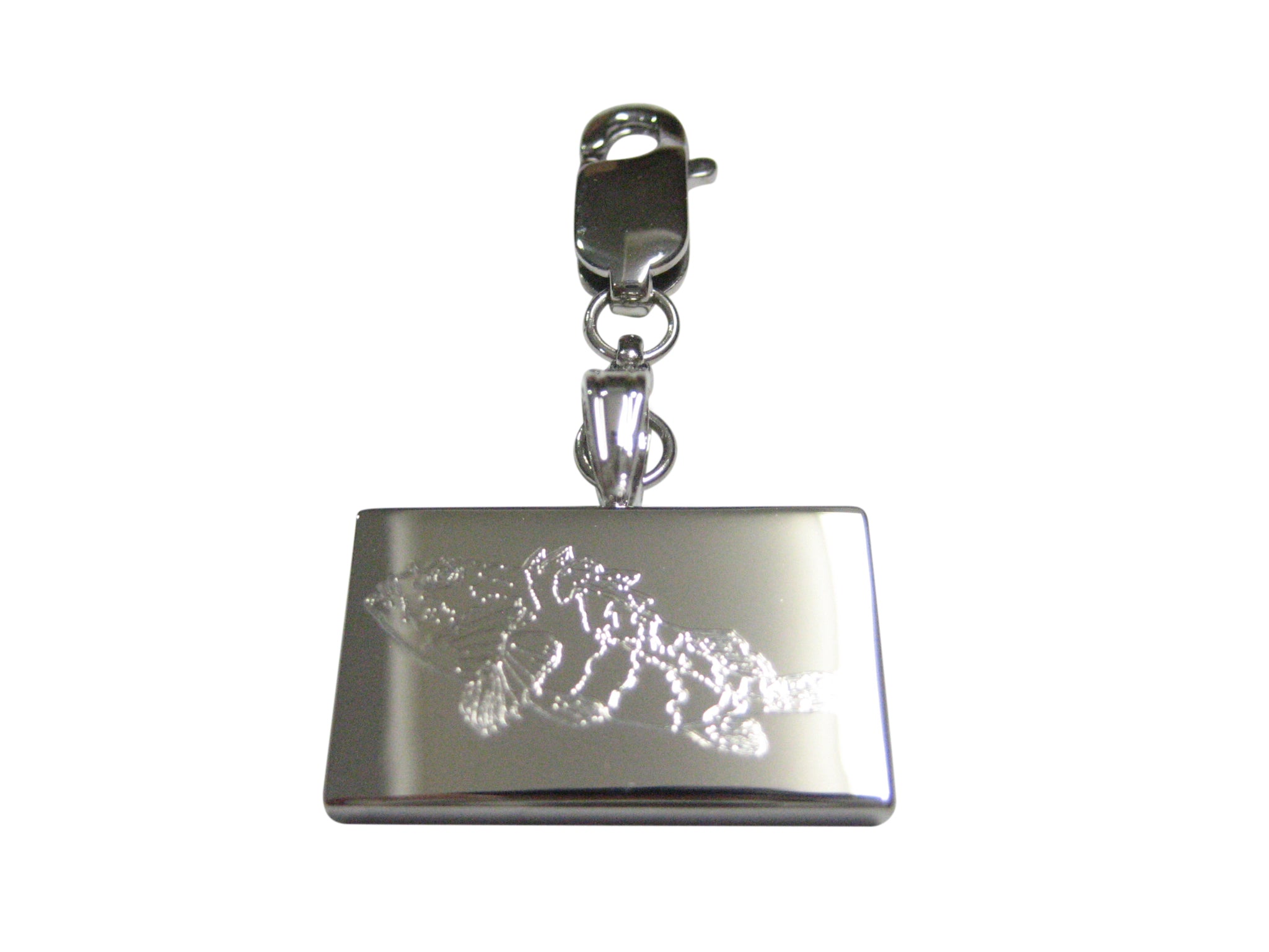 Silver Toned Etched Rock Cod Fish Pendant Zipper Pull Charm