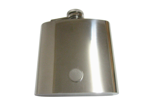 Silver Toned Etched Round Golf Ball Pendant 6 Oz. Stainless Steel Flask