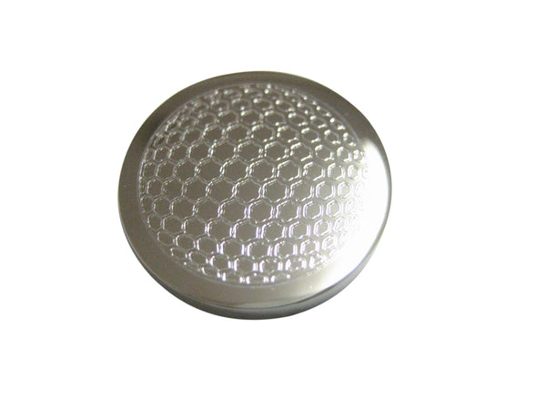 Silver Toned Etched Round Golf Ball Pendant Magnet