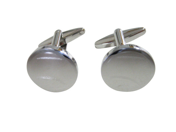 Silver Toned Etched Round Tennis Ball Cufflinks