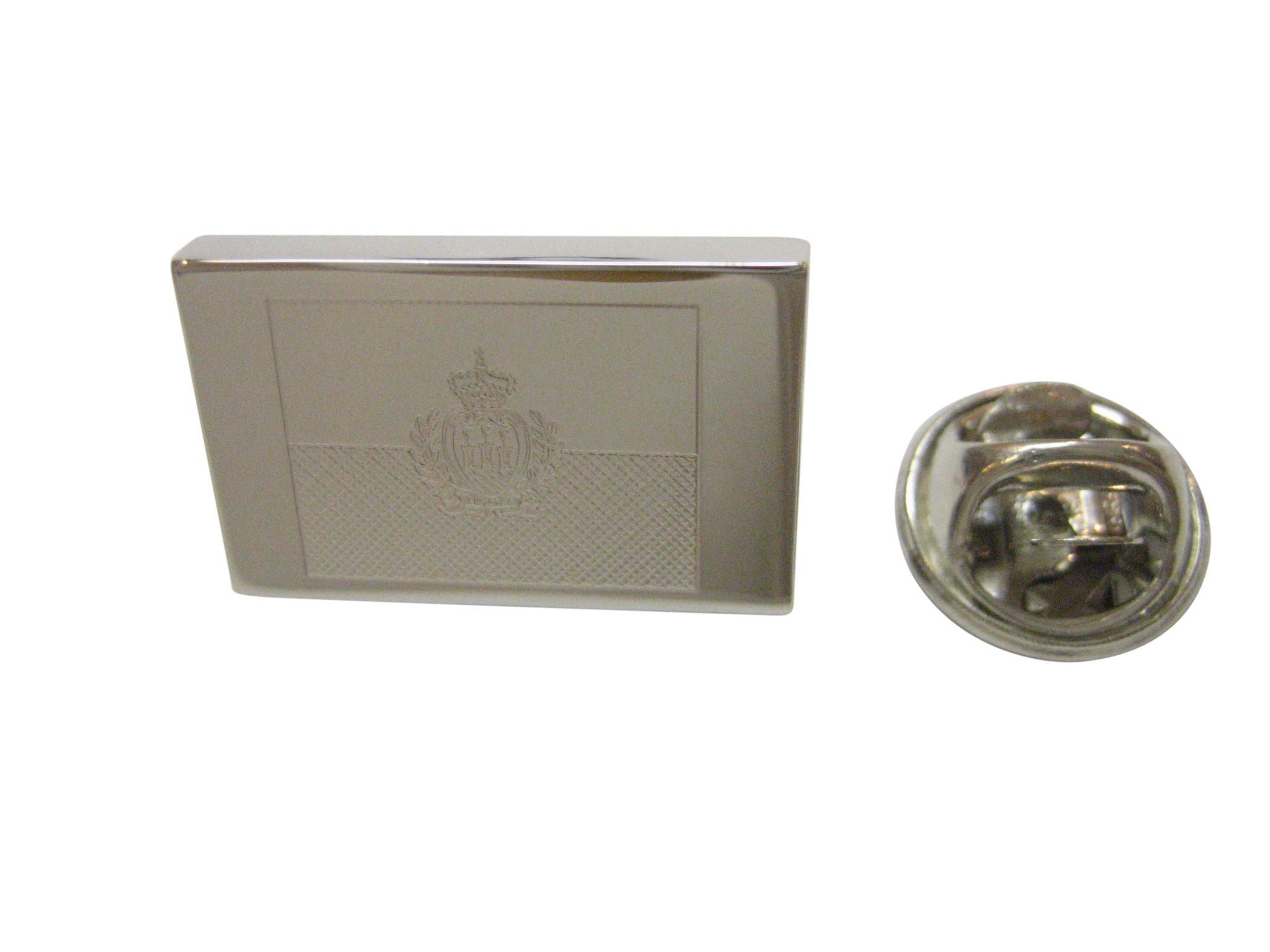 Silver Toned Etched San Marino Flag Lapel Pin