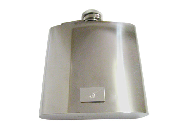 Silver Toned Etched Satellite 6 Oz. Stainless Steel Flask