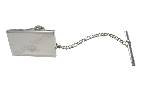 Silver Toned Etched Satellite Tie Tack