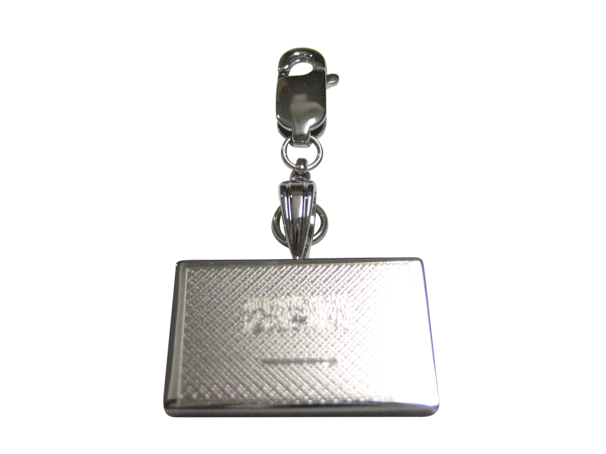 Silver Toned Etched Saudi Arabia Flag Pendant Zipper Pull Charm