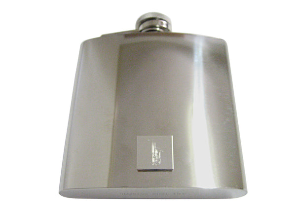Silver Toned Etched Saxophone Music Instrument 6 Oz. Stainless Steel Flask