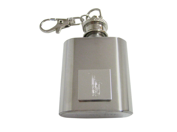 Silver Toned Etched Saxophone Music Instrument 1 Oz. Stainless Steel Key Chain Flask