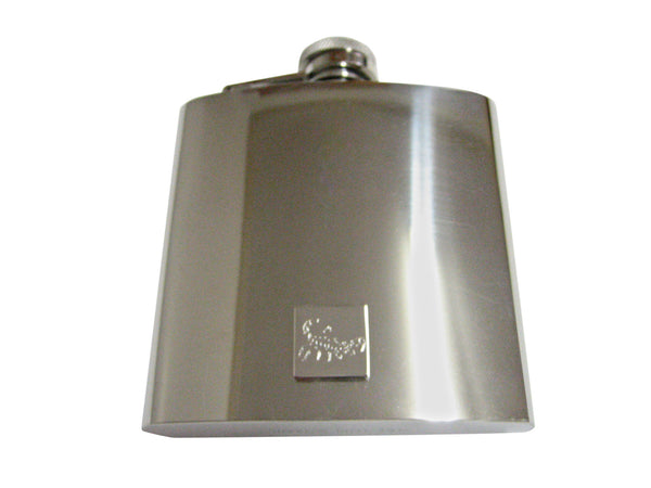 Silver Toned Etched Scorpion 6 Oz. Stainless Steel Flask