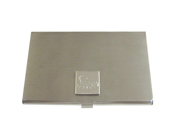 Silver Toned Etched Scorpion Business Card Holder