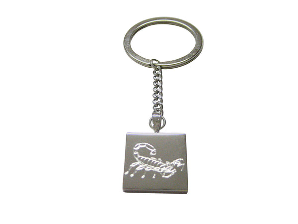 Silver Toned Etched Scorpion Keychain
