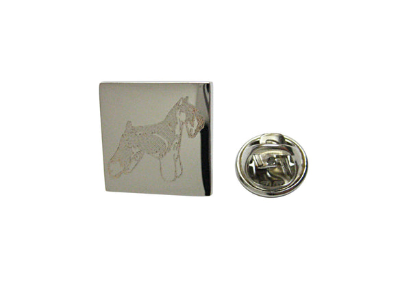 Silver Toned Etched Scottish Terrier Dog Lapel Pin
