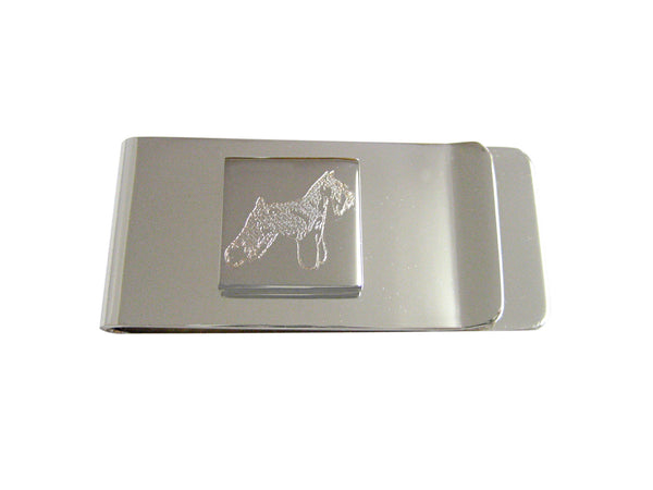 Silver Toned Etched Scottish Terrier Dog Money Clip