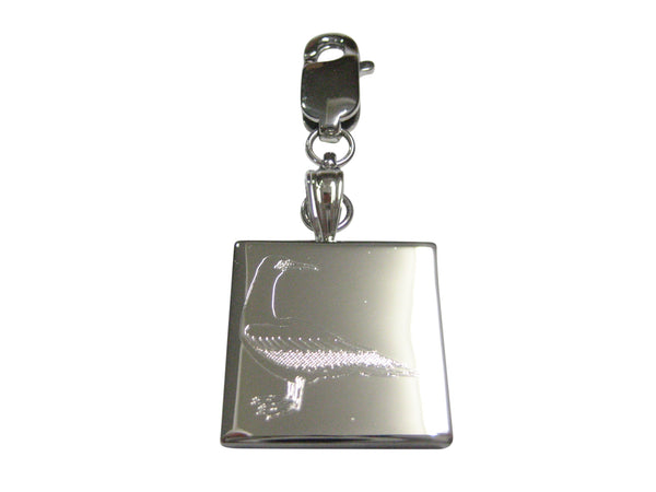 Silver Toned Etched Seagull Bird Pendant Zipper Pull Charm
