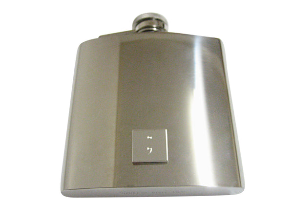 Silver Toned Etched Semicolon Sign 6 Oz. Stainless Steel Flask