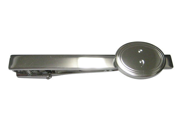 Silver Toned Etched Semicolon Sign Pendant Tie Clip