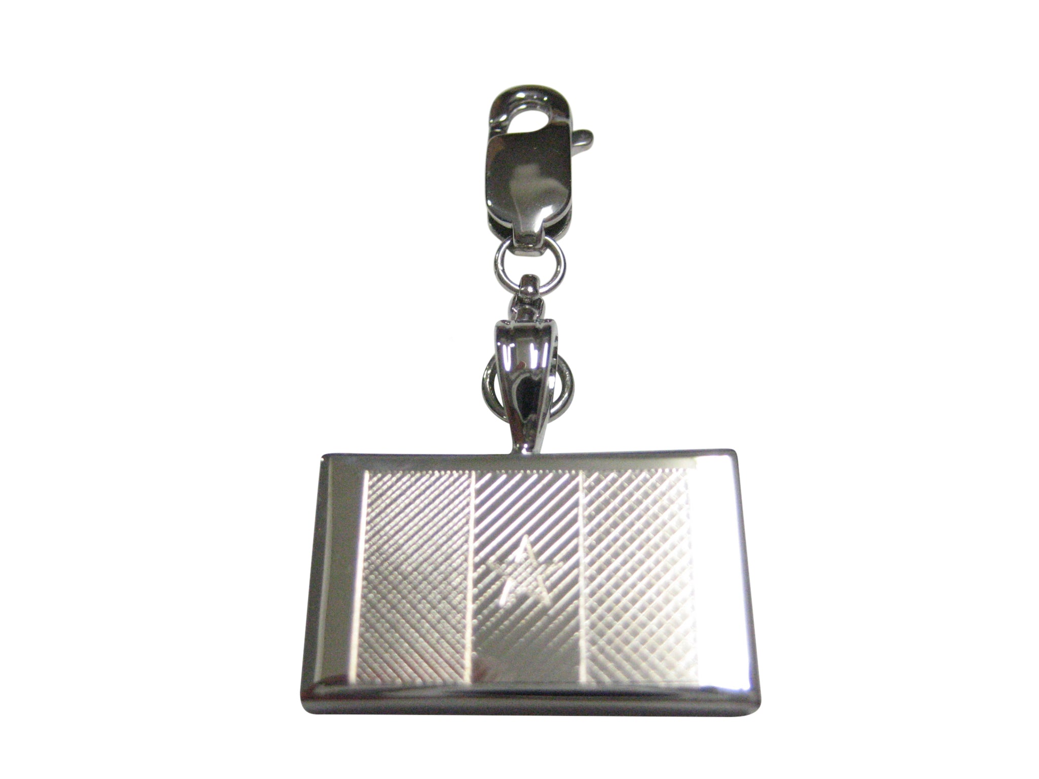 Silver Toned Etched Senegal Flag Pendant Zipper Pull Charm