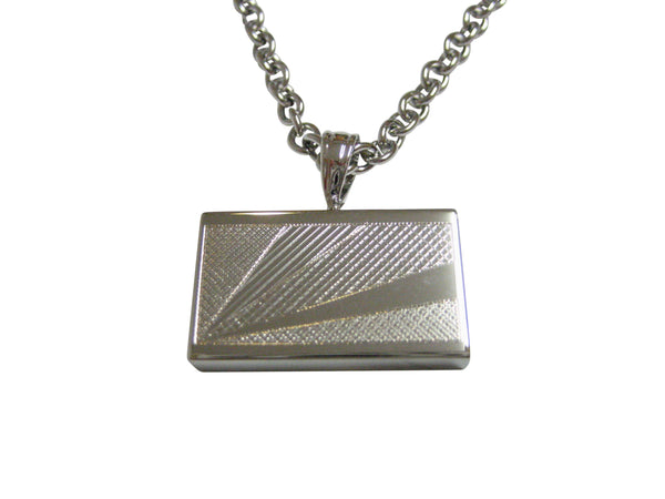 Silver Toned Etched Seychelles Flag Pendant Necklace