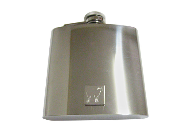 Silver Toned Etched Sheep 6 Oz. Stainless Steel Flask