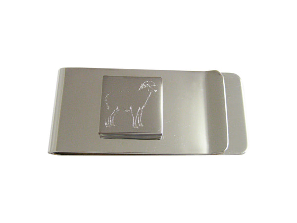 Silver Toned Etched Sheep Money Clip