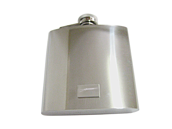 Silver Toned Etched Shotgun 6 Oz. Stainless Steel Flask