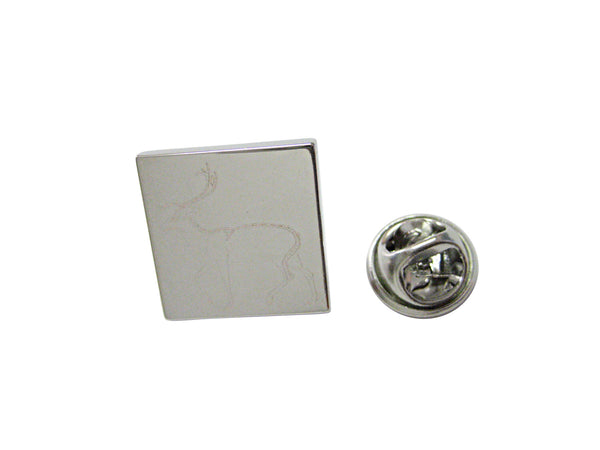 Silver Toned Etched Side Facing Deer Lapel Pin