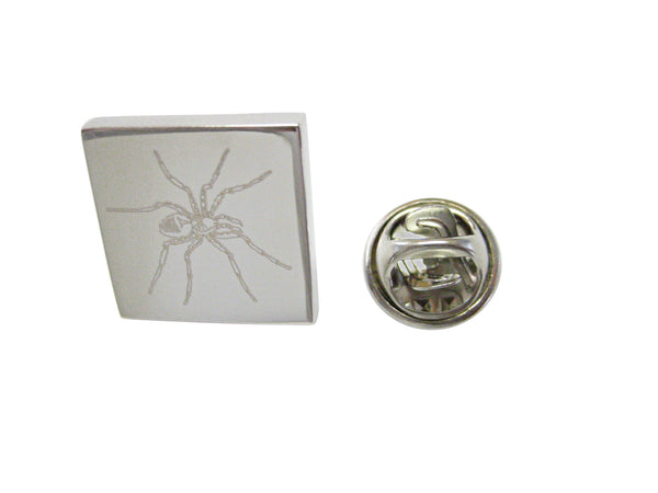 Silver Toned Etched Side Facing Spider Lapel Pin