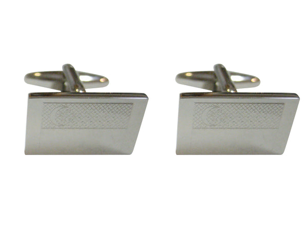 Silver Toned Etched Singapore Flag Cufflinks
