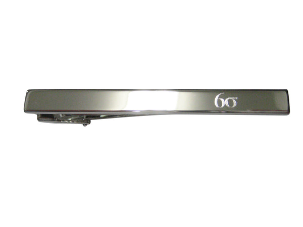 Silver Toned Etched Six Sigma Tie Clip