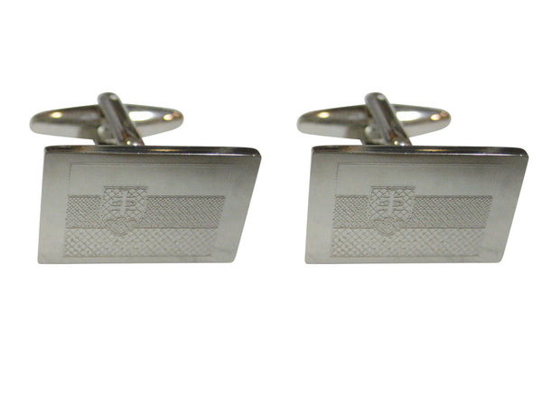 Silver Toned Etched Slovakia Flag Cufflinks