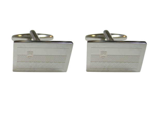 Silver Toned Etched Slovenia Flag Cufflinks