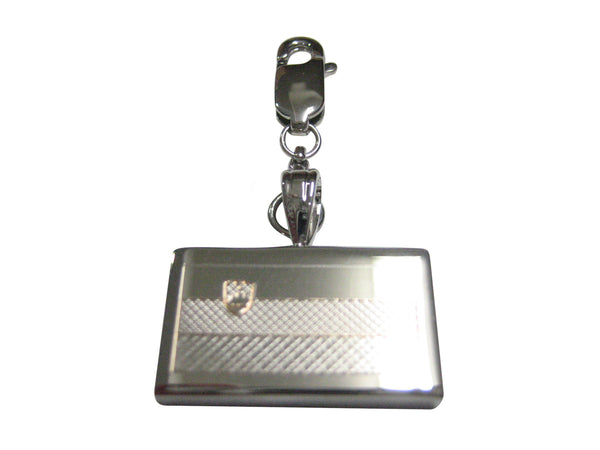 Silver Toned Etched Slovenia Flag Pendant Zipper Pull Charm