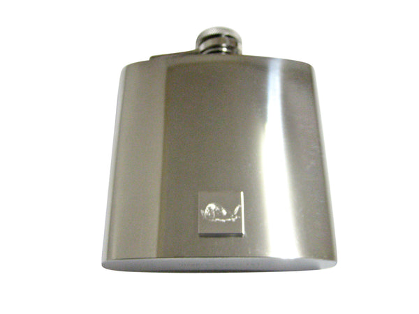 Silver Toned Etched Snail 6 Oz. Stainless Steel Flask
