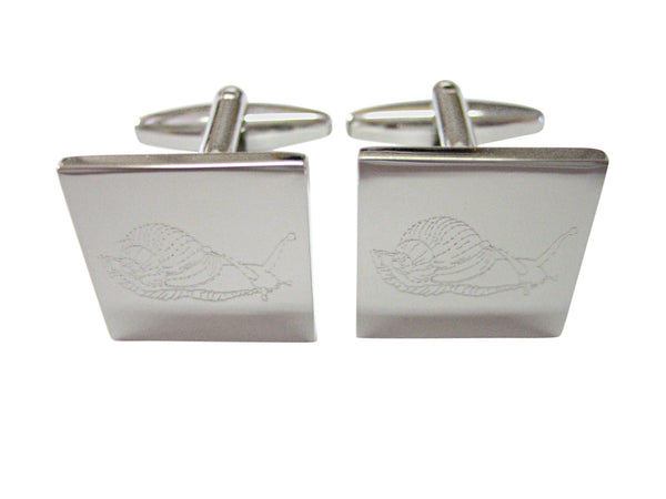 Silver Toned Etched Snail Cufflinks